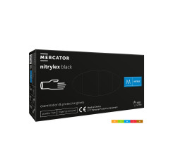 Рукавички нітрилові неприпудрені нестирильні - MERCATOR nitrylex black L 100 шт