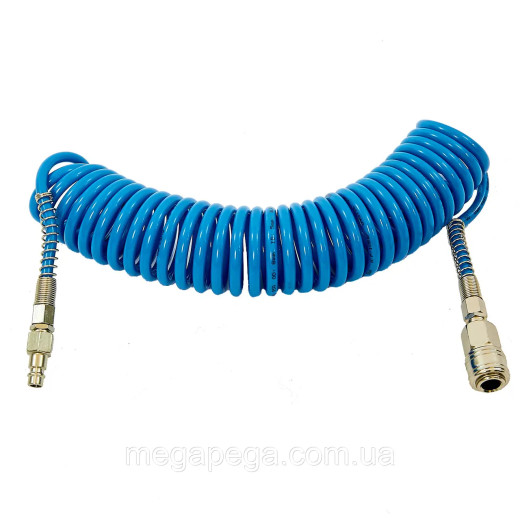 Пневматичний шланг для повітря 5 метрів для повітря синього кольору з муфтою DOLPHIN Пневматичний шланг для повітря 5 метрів для повітря синього кольору з муфтою DOLPHIN