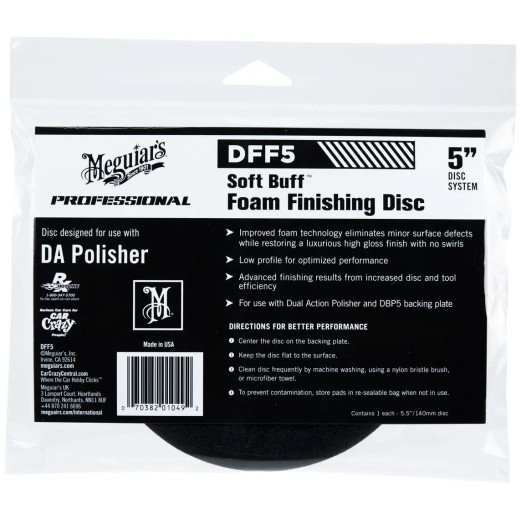 Полірувальний круг м'який - Meguiar's DA Soft Buff Foam Finishing Pad 140 мм. чорний (DFF5) Полірувальний круг м'який - Meguiar's DA Soft Buff Foam Finishing Pad 140 мм. чорний (DFF5)