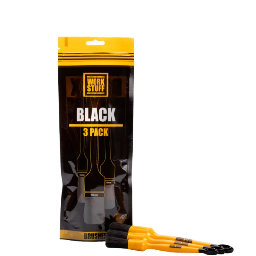 Набір хімостійких синтетичних пензлів для детейлінгу Work Stuff Detailing Brush Black 3 pack Набір хімостійких синтетичних пензлів для детейлінгу Work Stuff Detailing Brush Black 3 pack