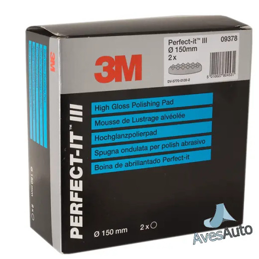 Полірувальний круг рифлений м'який - 3M Perfect it™ III Hookit™ 150 мм. чорний (09378)