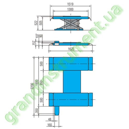 Ножичний підйомник 2.5т пневматичний Ножичний підйомник 2.5т пневматичний