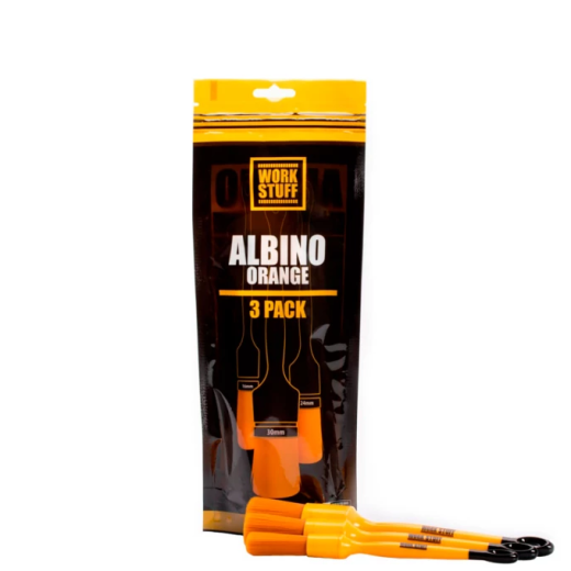 Набір хімостійких синтетичних пензлів для детейлінгу Work Stuff Detailing Brush Albino Orange 3 pack Набір хімостійких синтетичних пензлів для детейлінгу Work Stuff Detailing Brush Albino Orange 3 pack